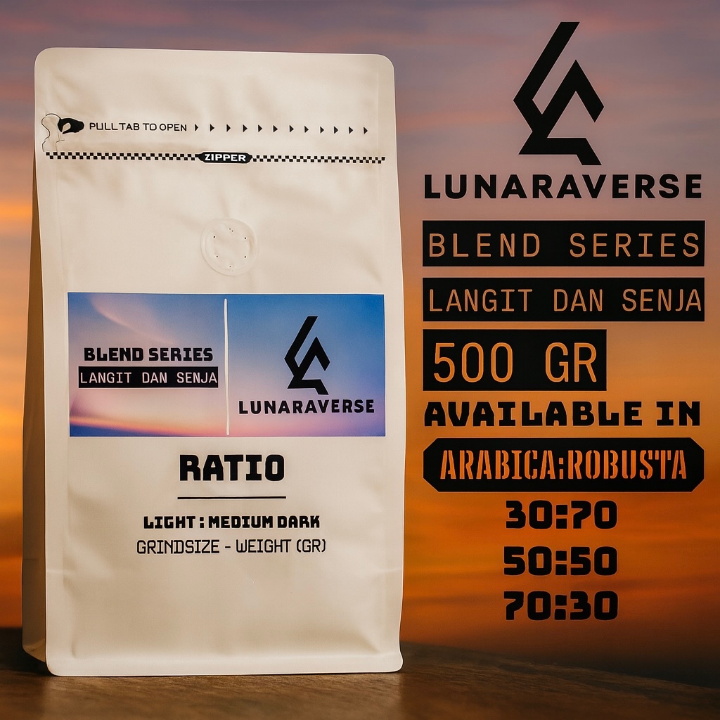 

Lunaraverse Biji Kopi / Bubuk Blend Series 500gr - Langit dan Senja Coffee 500 gr