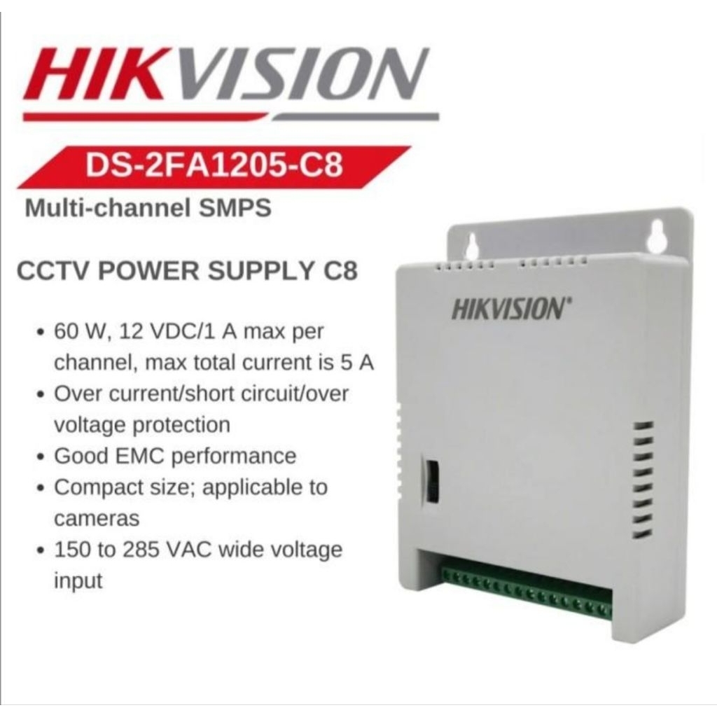 Power Supply CCTV Hikvision 8 Channel DS-2FA1205-C8