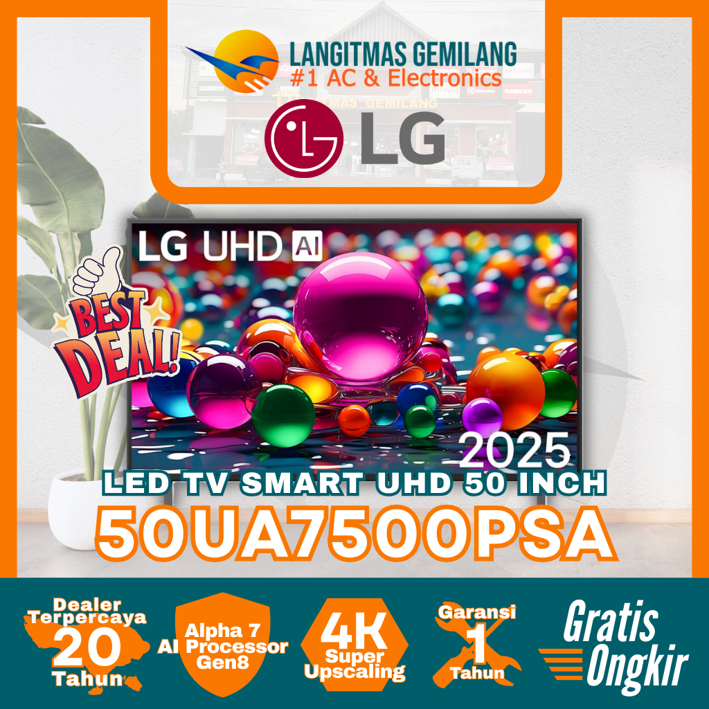 LG LED TV Smart UHD 50 Inch 50UA7500PSA