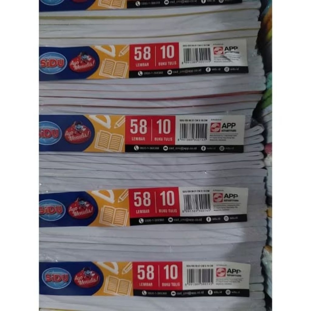

[1 PACK 10 BK] BUKU TULIS ISI 58 LEMBAR SIDU SINAR DUNIA / BUKU TULIS SIDU