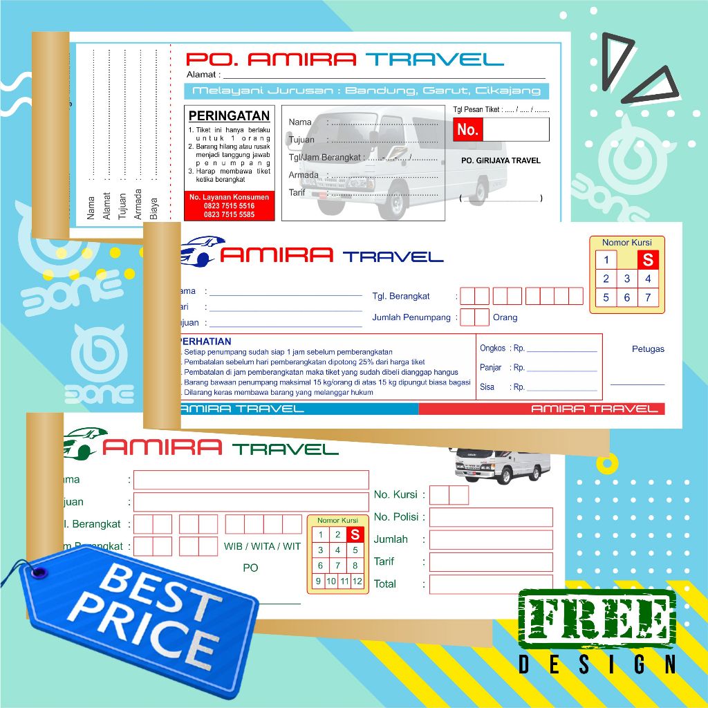 TIKET TRAVEL - INVOICE - NOTA - KWITANSI - SURAT JALAN CUSTOM