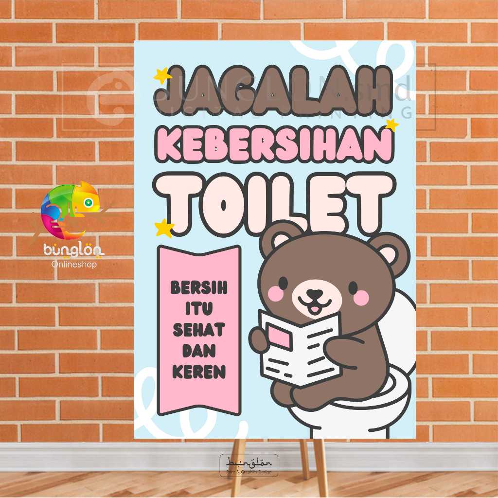 

Poster Jagalah Kebersihan toilet Model Biru