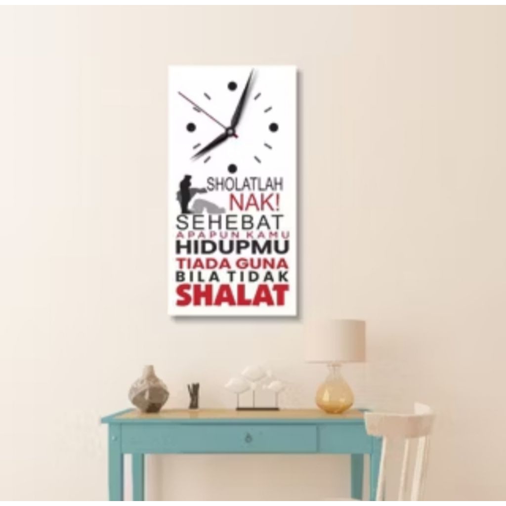 Jam  Dinding Aesthetic Quotes Solatlah Nak Nasihat islami Termurah