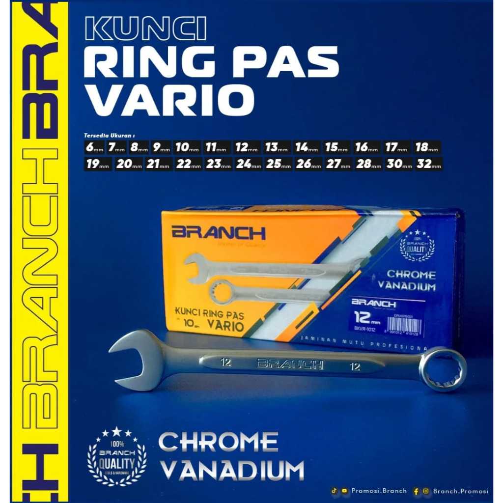 BRANCH Kunci Ring Pas Satuan/Combination Wrench Satuan Vario CR-V