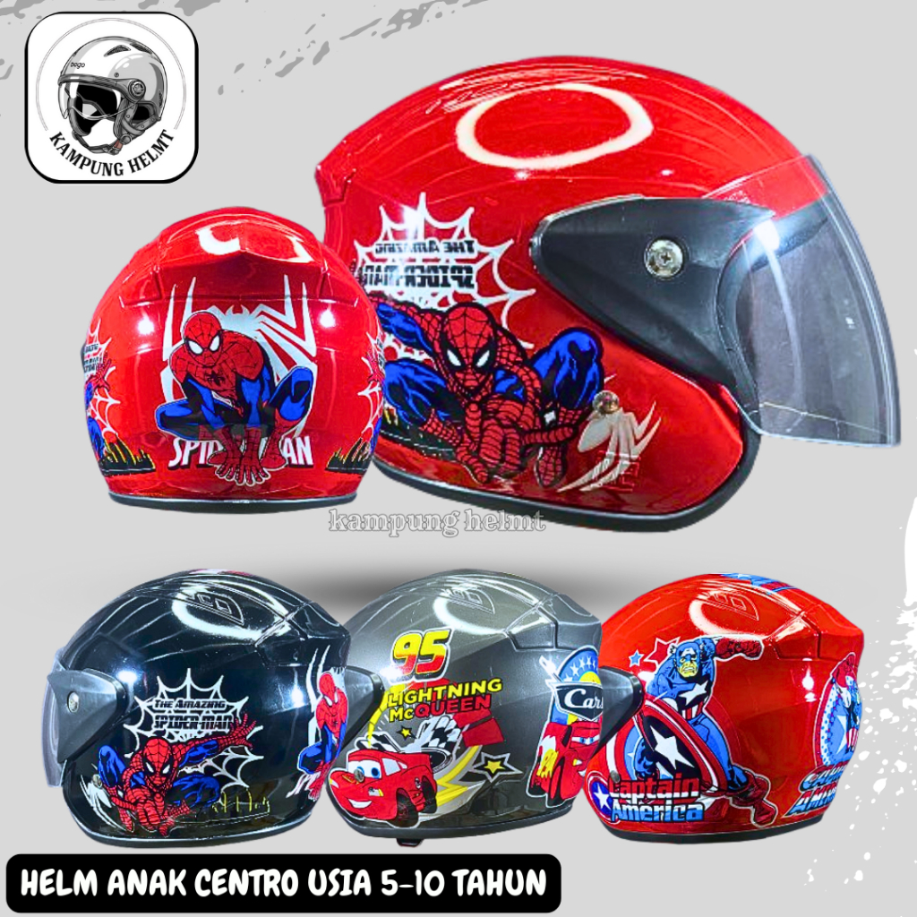 HELM ANAK KARAKTER LUCU  RETRO JUNIOR  Full FACE 5-11 TAHUN