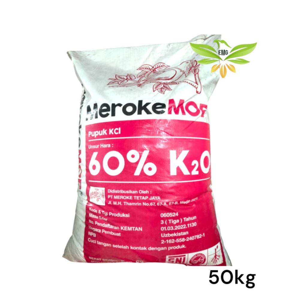 MOP MEROKE Pupuk KCL 60% K2O 50kg Meroke