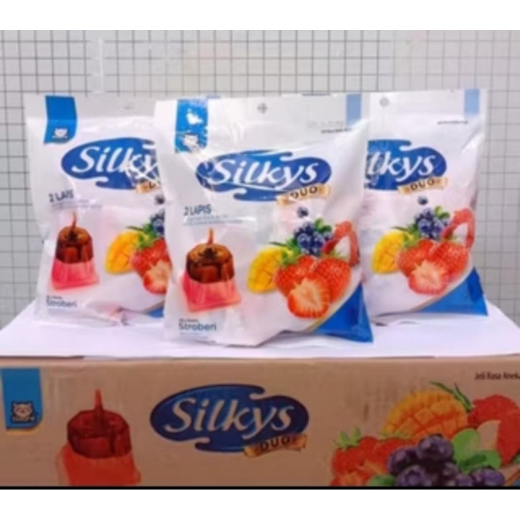 

silkys duo puding jelly / rasa stroberry / 1 pack 10 pack