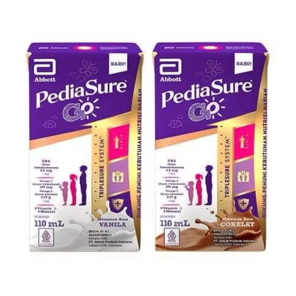 

PEDIASURE GO 110ML - SUSU UHT ANAK 1-10 TAHUN RASA VANILA DAN COKLAT