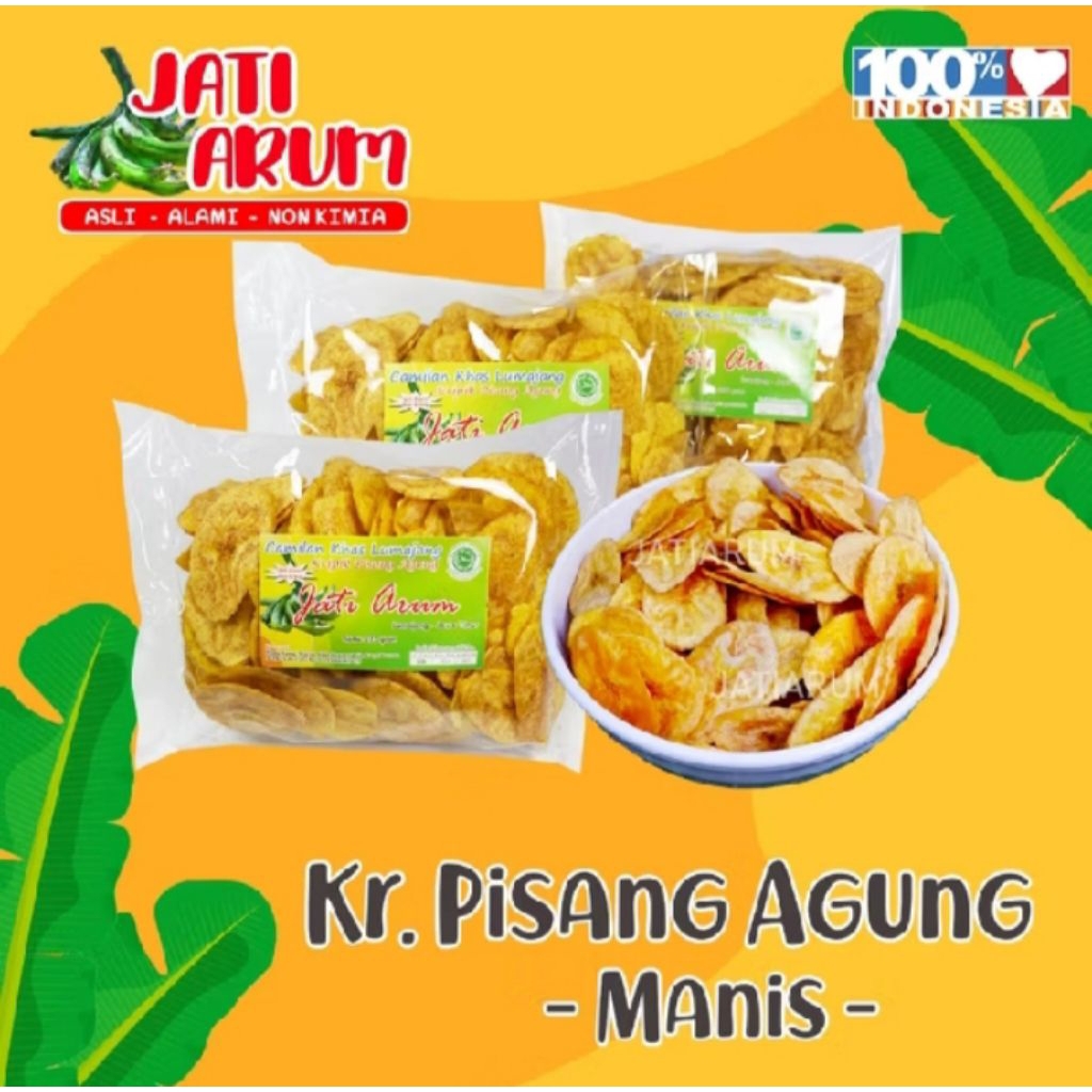

KERIPIK PISANG AGUNG JATI ARUM 250 KHAS LUMAJANG / KERIPIK PISANG AGUNG JATI ARUM / KERIPIK PISANG AGUNG JATI ARUM