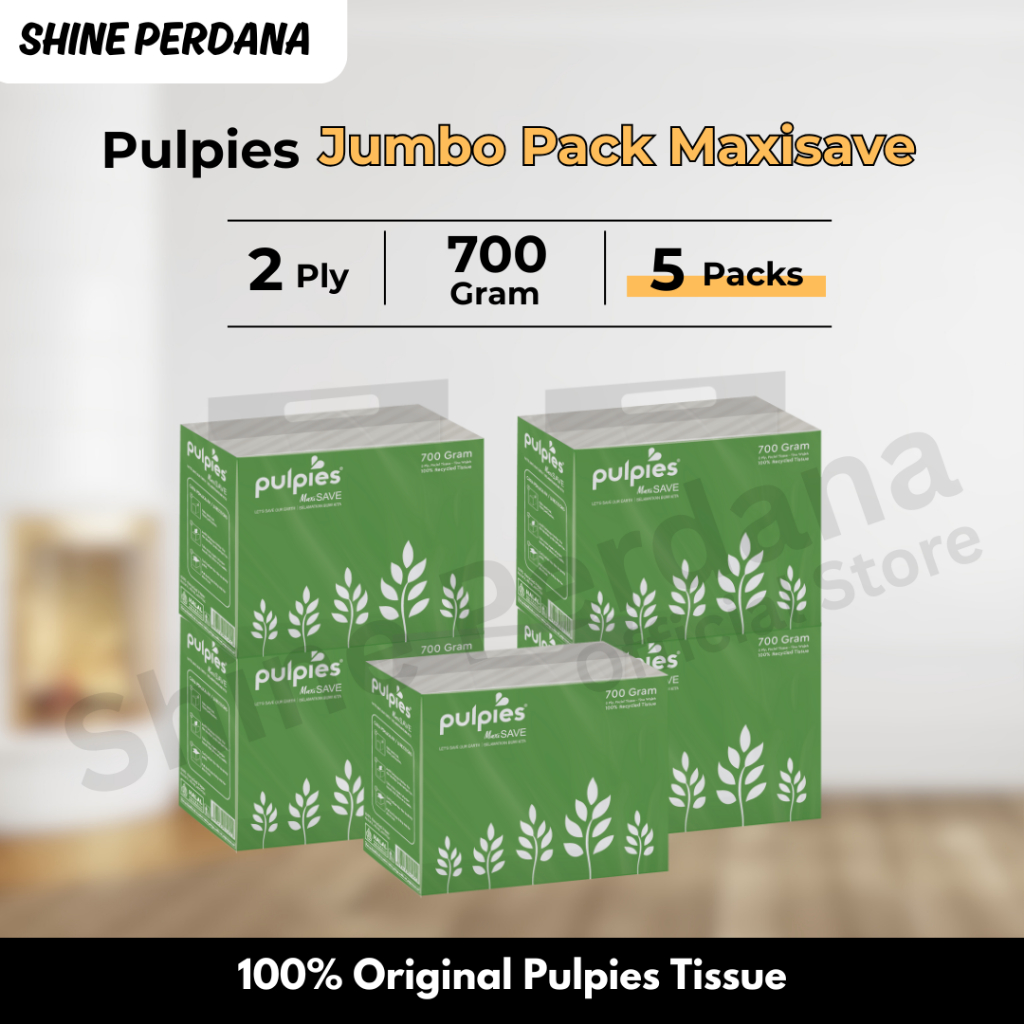 PAKET HEMAT 5 Packs Tissue PULPIES Jumbo Pack Maxisave 700 Gram