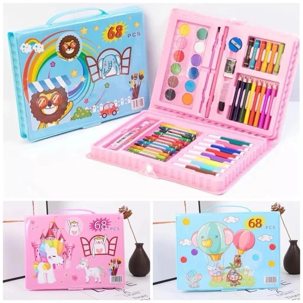 

Art Set 68 pcs / Crayon Set 68 pcs / Drawing Set 68 pcs / Set Krayon Mewarnai dan Melukis Lengkap dengan Cat Air
