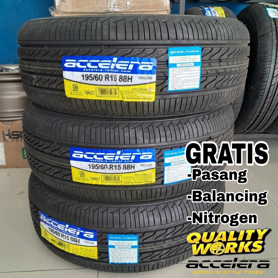 BAN MOBIL STANDAR RING 15 ACCELERA ECOPLUSH 195 60 R15 PROMO BAN MURAH 195/60 R15