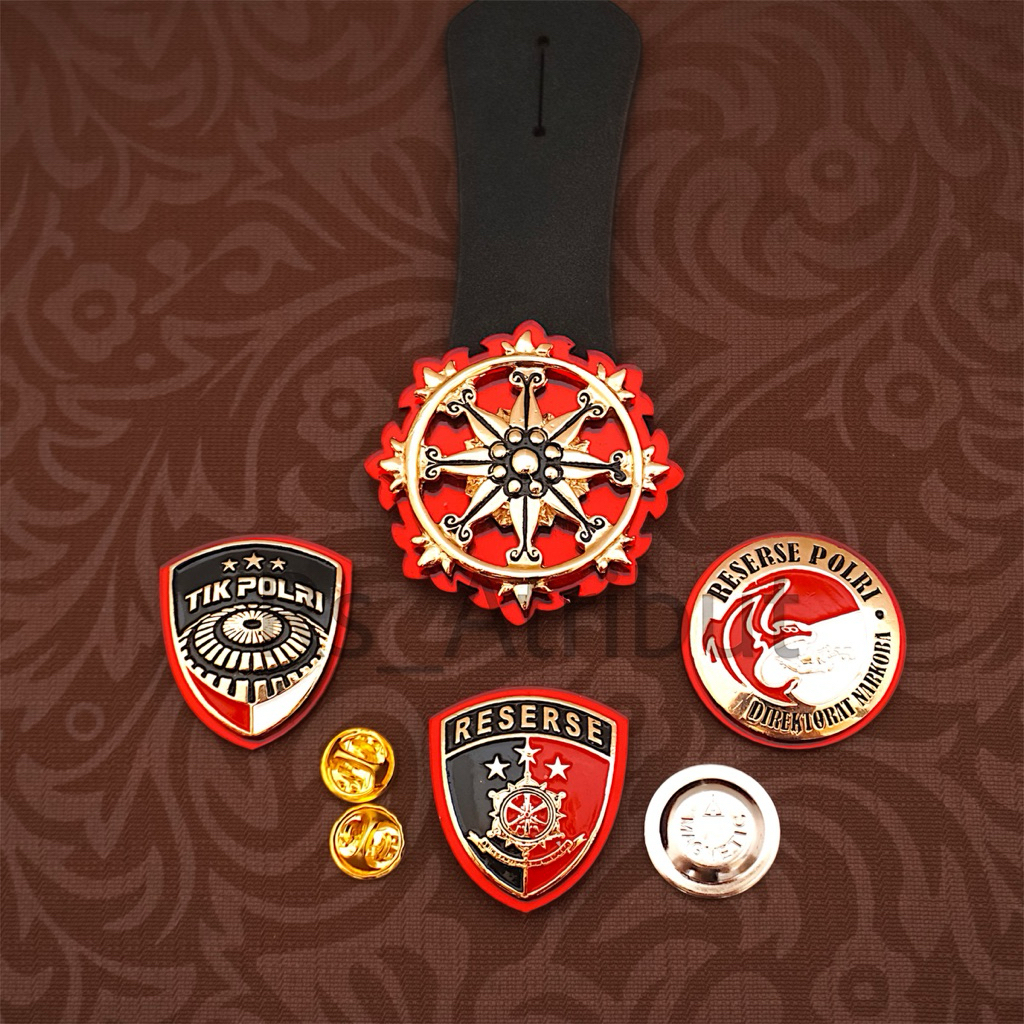 Pin Roda Reserse Narkoba / Tik Polri / Cakra Intel / Emblem Magnet