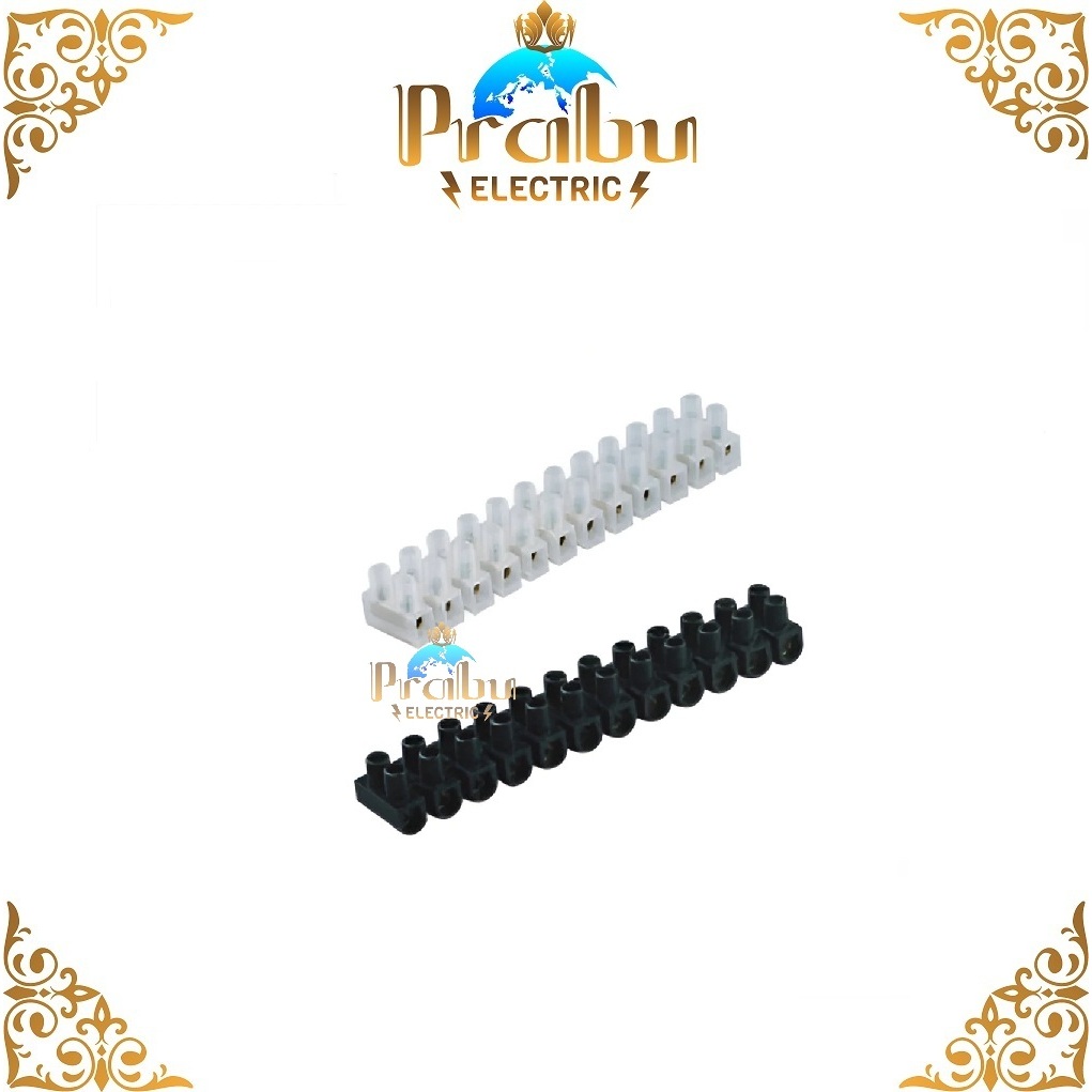 TERMINAL BLOCK KRUSTIN 10mm 10A / TERMINAL BLOK KRUSTIN 10mm 10A HITAM PUTIH