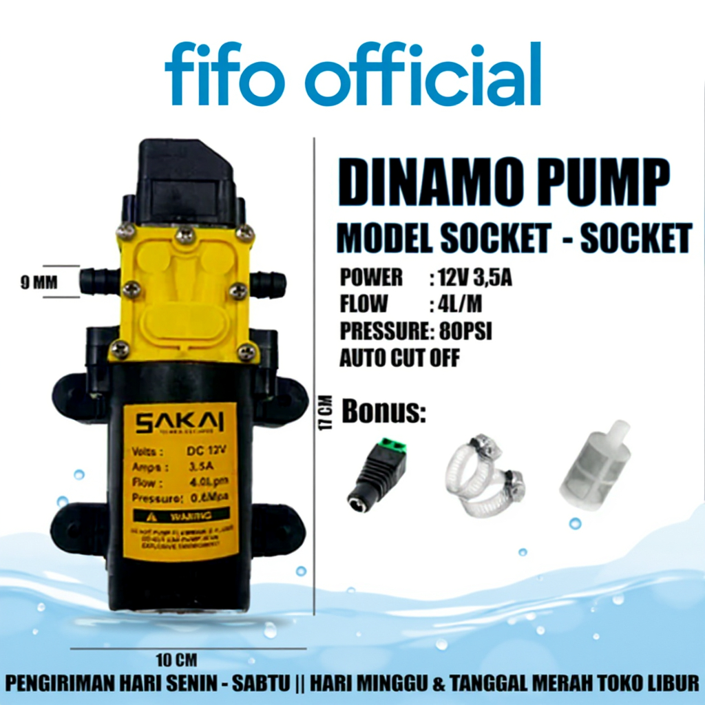 DINAMO SAKAI SOK SOK/ POMPA AIR DC 12V / DINAMO PUMP SPRAYER / CUCI MOBIL / MOTOR / AC