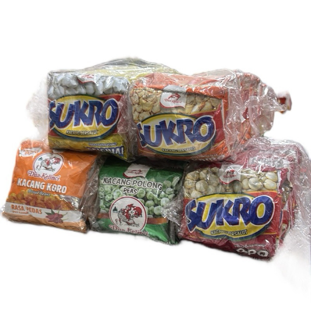 

(C5) Combo Hemat RENCENG Sukro Original/Kribo/Bbq, dua kelinci kacang koro pedas, dua kelinci kacang polong