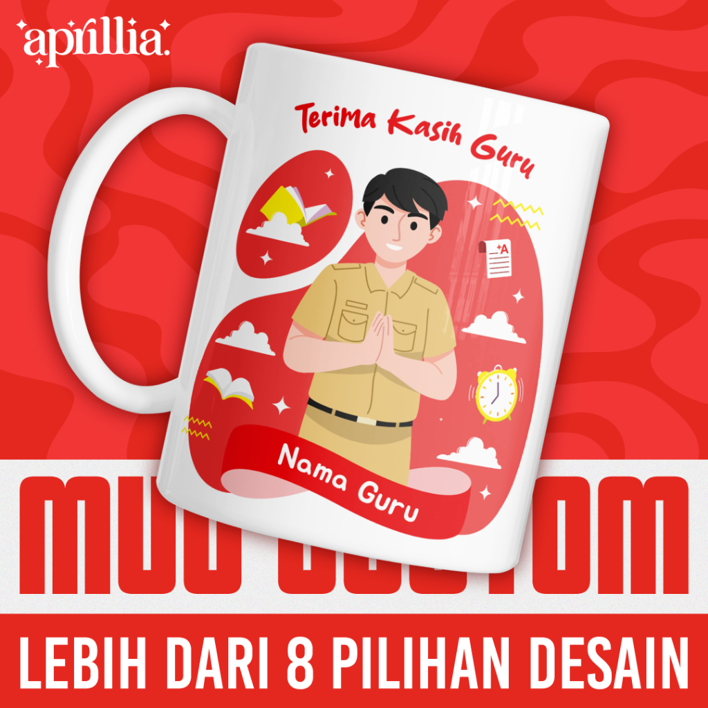 [ HADIAH MUG GURU ] MUG CUSTOM / HADIAH GURU / SATUAN