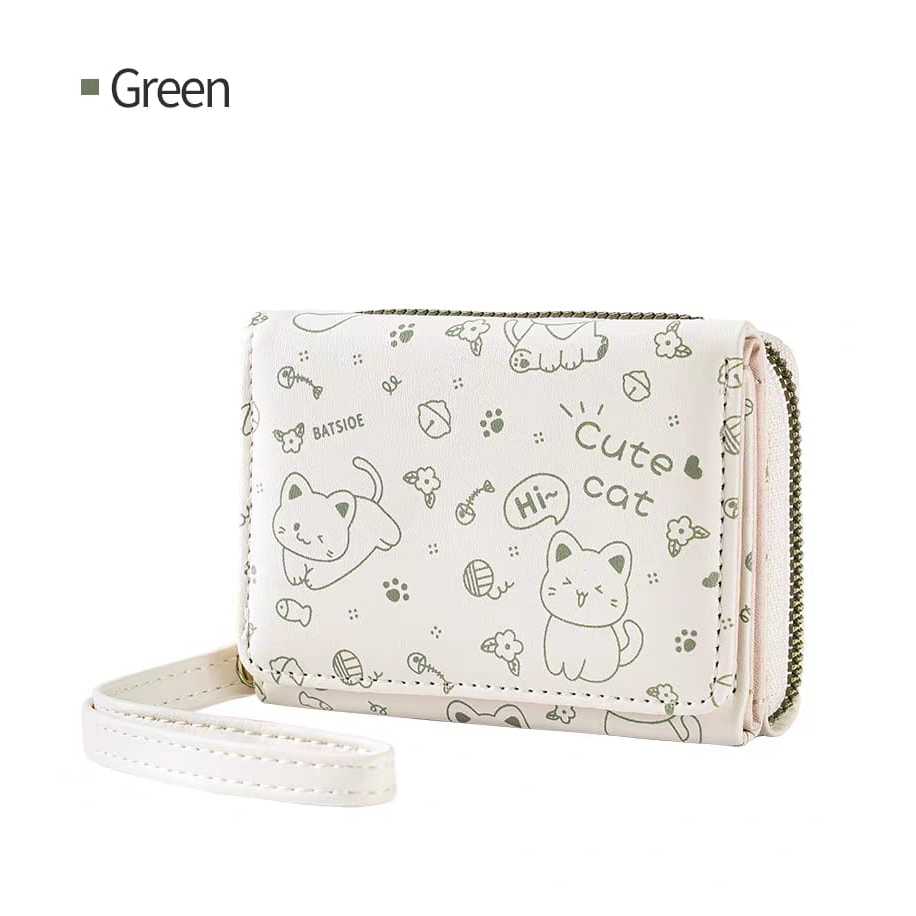 Cat Cute Dompet Lipat 3 Mini Wanita Terbaru
