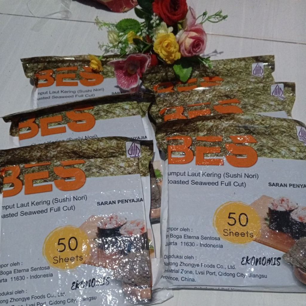 

Rumput laut nori sushi BES 50 Lembar Halal seaweed sushi termurah promo