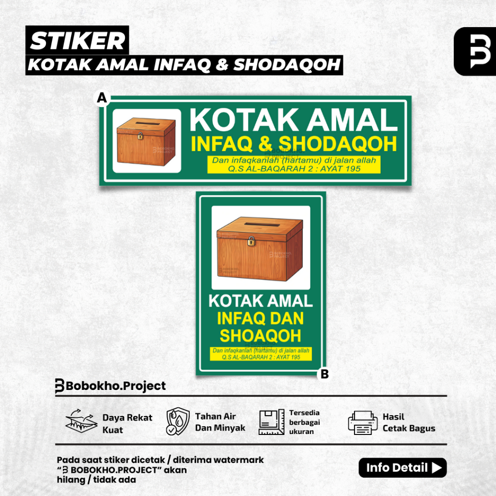 

Stiker Kotak Amal masjid / Stiker Kotak Infaq musholla / Stiker kotak shodaqoh masjid /