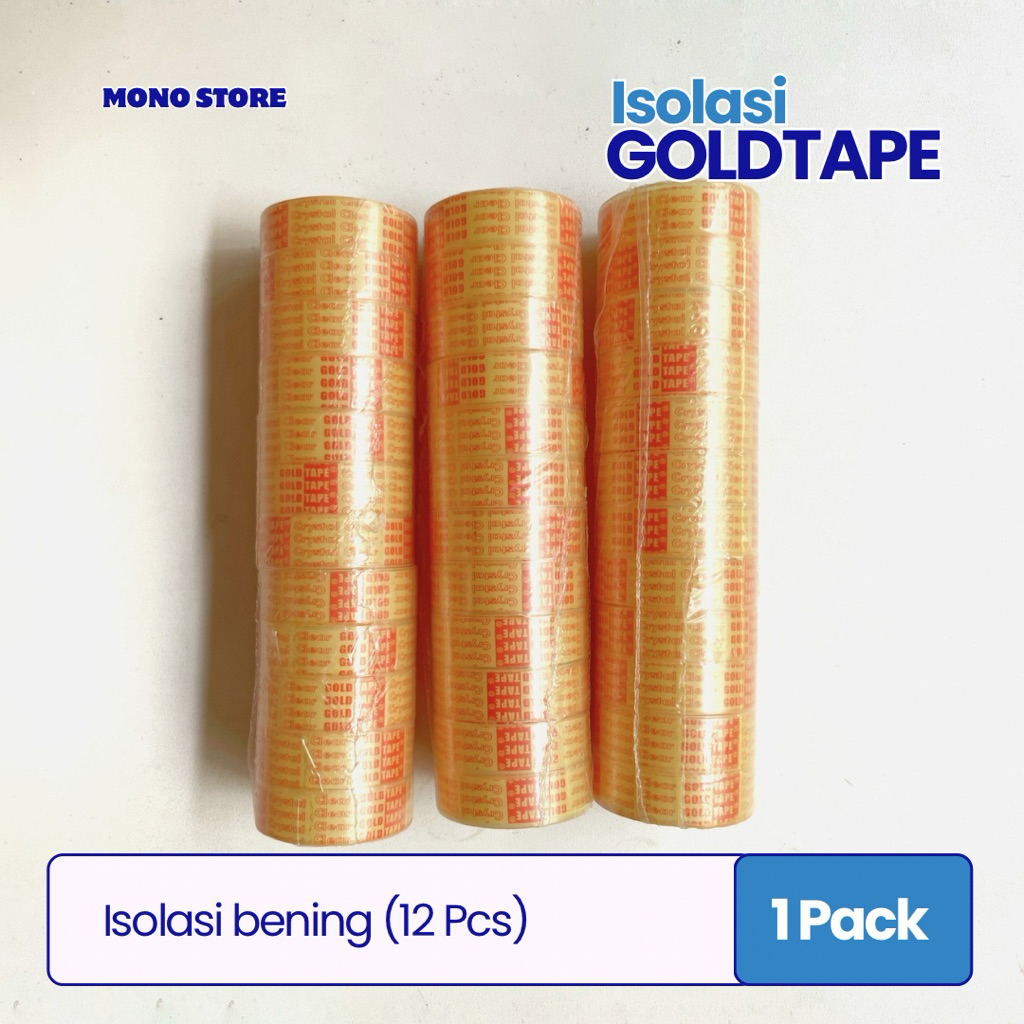 

[1 Pack (12 Pcs)] Isolasi GoldTape Crystal Clear Isi 12 Pcs / Isolasi Kecil Bening Transparan Untuk Keperluan Sehari-hari