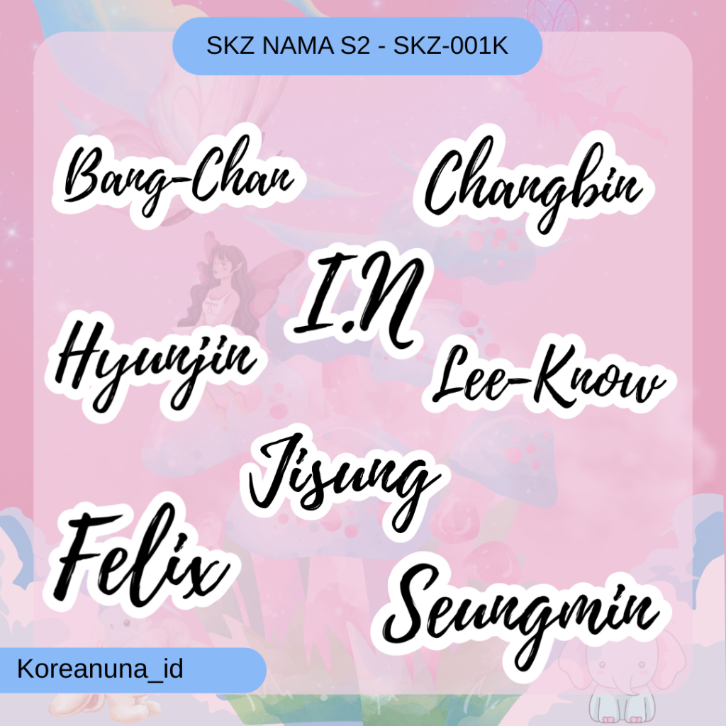 Sticker Kpop Nama Straykids Aesthetic Lucu Stiker Deco Jurnal Buku Memo Murah Berkualitas