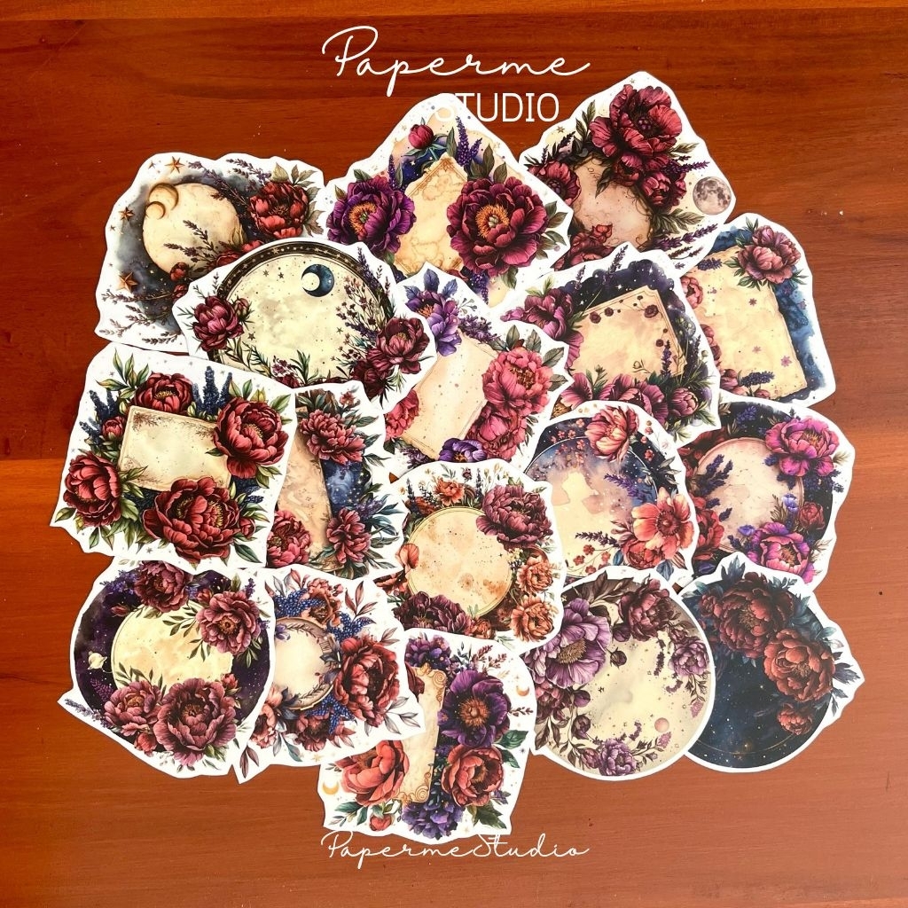 

CUT STICKER - sticker flowers frame aesthetic journal dekorasi buku book by Papermestudio