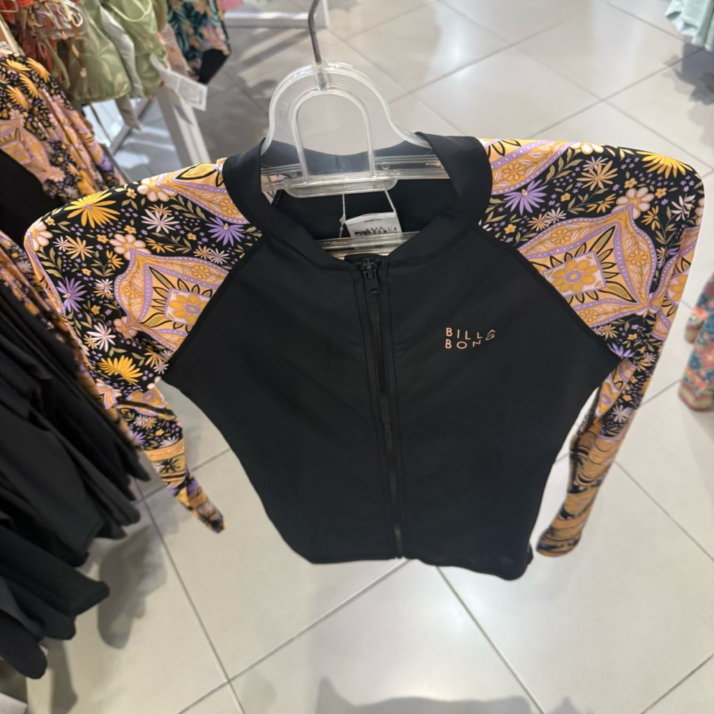 baju renang wanita billabong original juat for you pipa longsleeve sunshirt rashguard blak