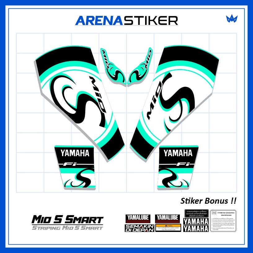 Motif MM06c Stiker Striping Motor Yamaha Mio S Mio Smart Variasi sudah dilaminasi Sticker Setiker Se