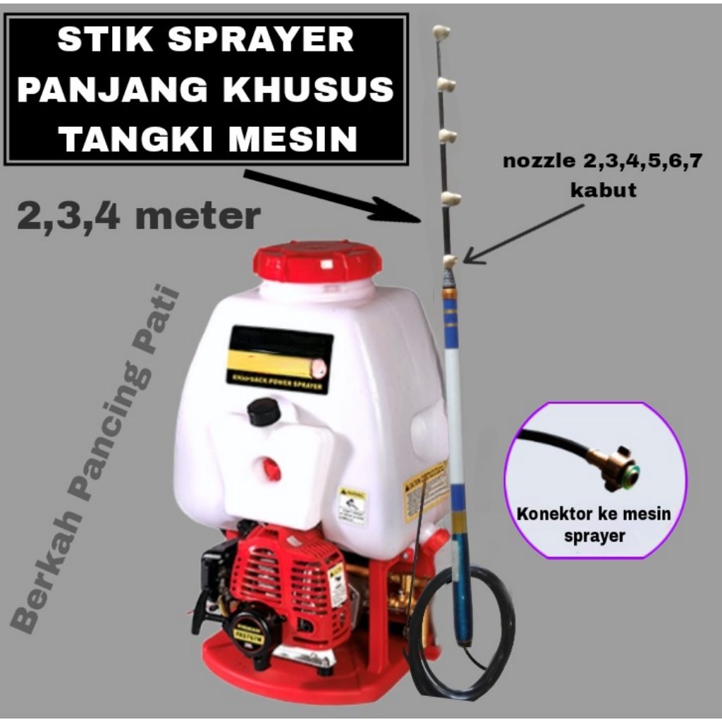 Stik sprayer kabut TANGKI MESIN Panjang 2,3,4 meter 2 sampai 7 mata nozzle kabut kuningan