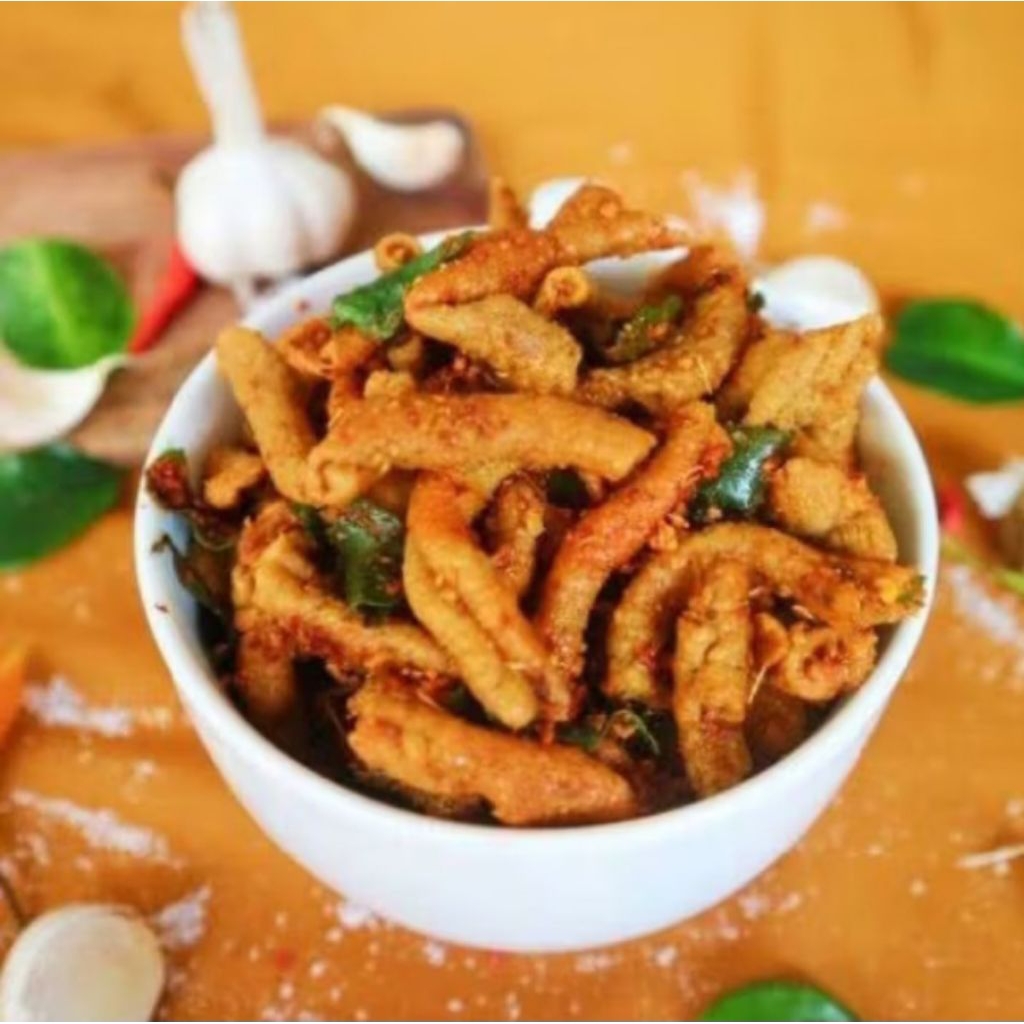 

keripik usus pedas daun jeruk 500g