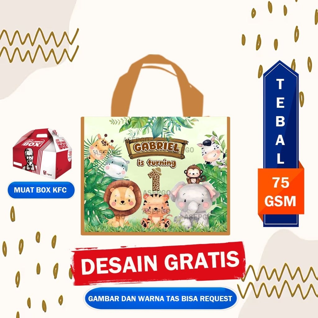

Tas Bingkisan Ultah Animal/Tas Ulang Tahun Zoo Animal