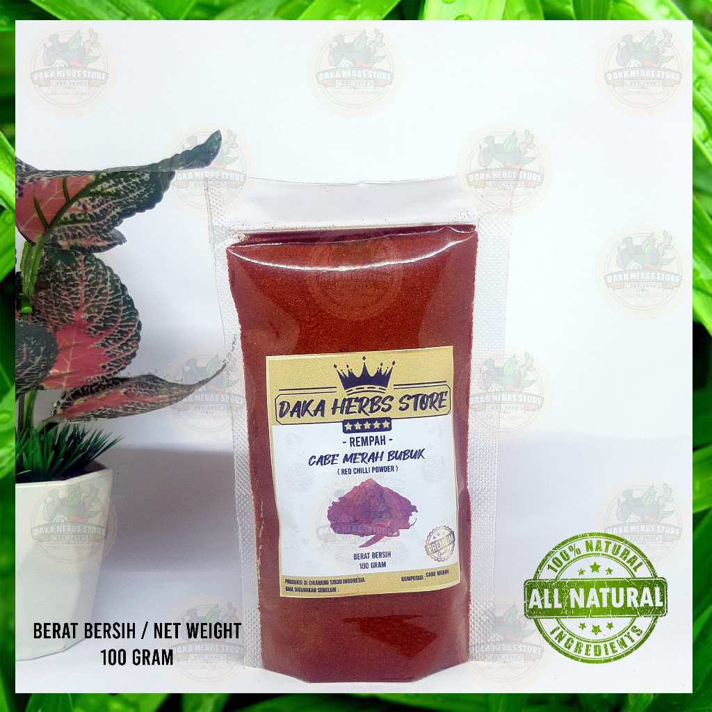 

Cabe merah bubuk Murni Tanpa Campuran (100 gram)