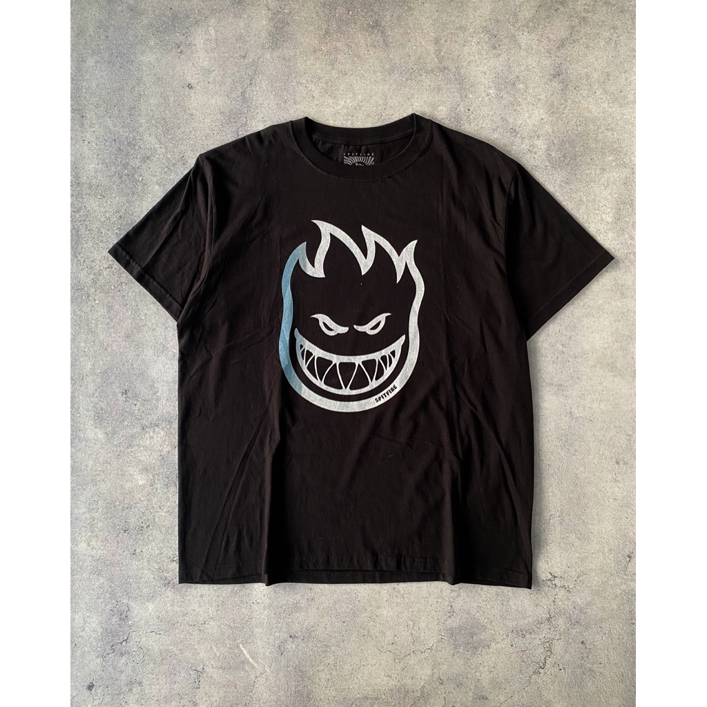 TSHIRT SPITFIRE BIGHEAD LOGO WHITE BLACK