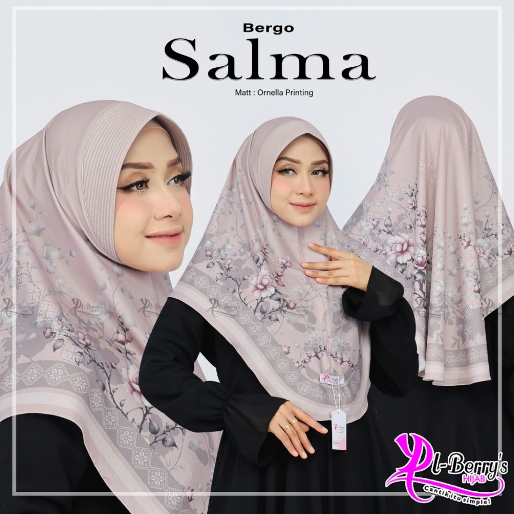 (COD) Hijab instant motif sublim/Bergo instan motif ped/Jilbab instan EL berrys