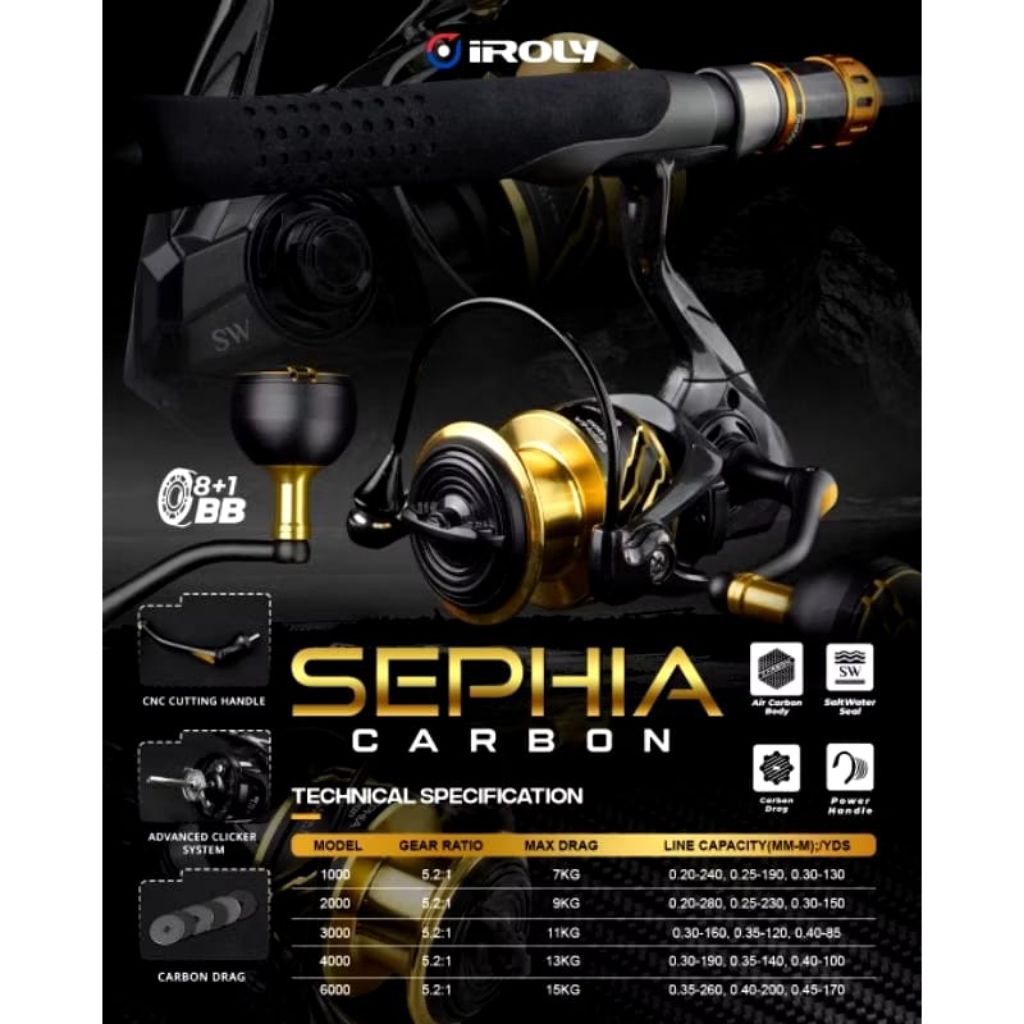 reel pancing Iroly Sephia Carbon SW