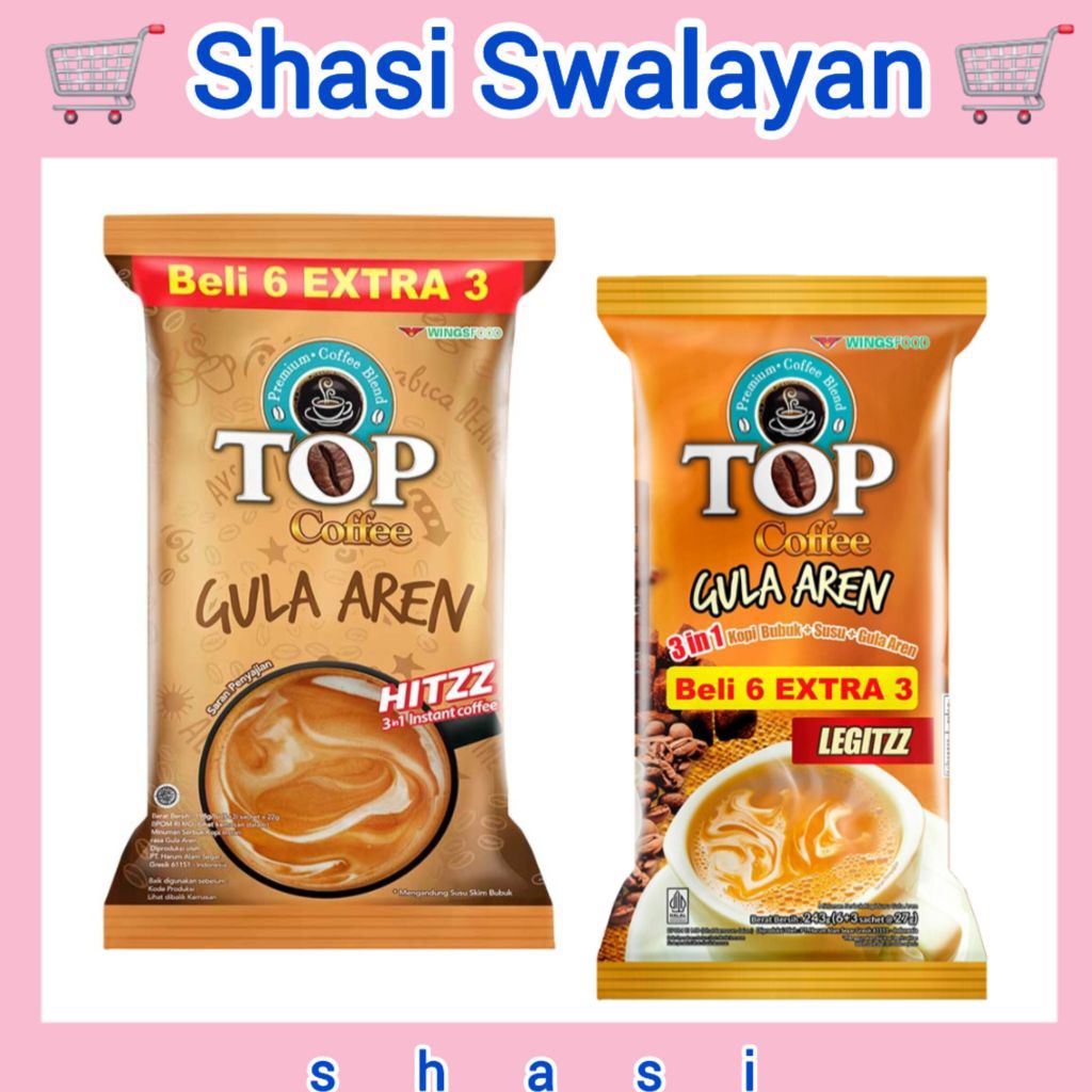 

Top Coffee Gula Aren Hitzz/ Legitzz 9 Sachet - Kopi Instan