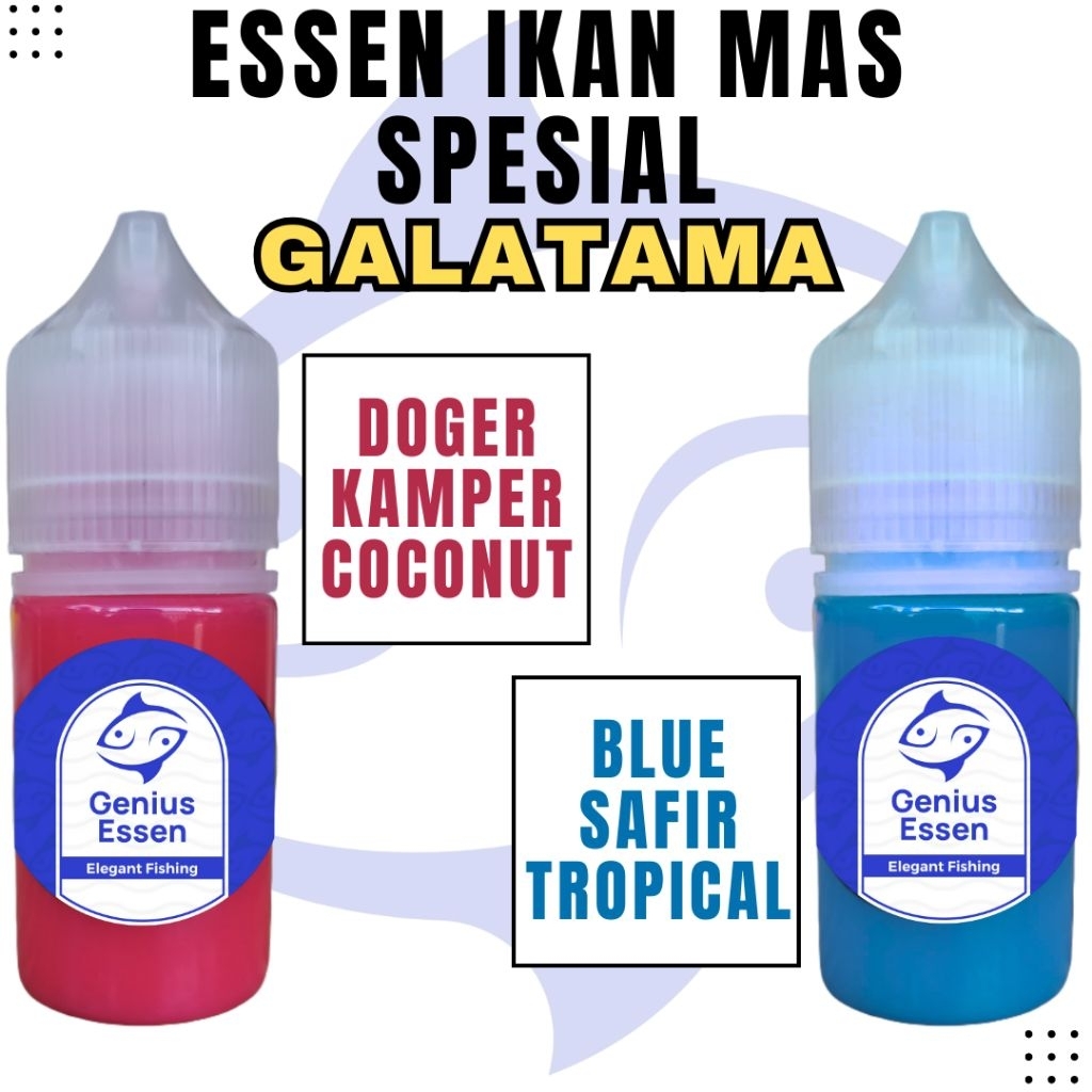 ESSEN IKAN MAS GALATAMA AROMA DOGER KAMPER COCONUT ESSEN IKAN MAS AROMA BLUE SAFIR TROPICAL essen ik