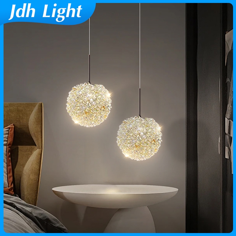 Lampu gantung kecil samping tempat tidur kamar tidur rumah LED lampu gantung kecil lampu kristal bar