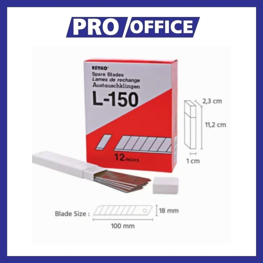 

ProOffice - Isi Cutter Kenko L-150 18mm | Refill Pisau Cutter Besar Isi 5 Pcs
