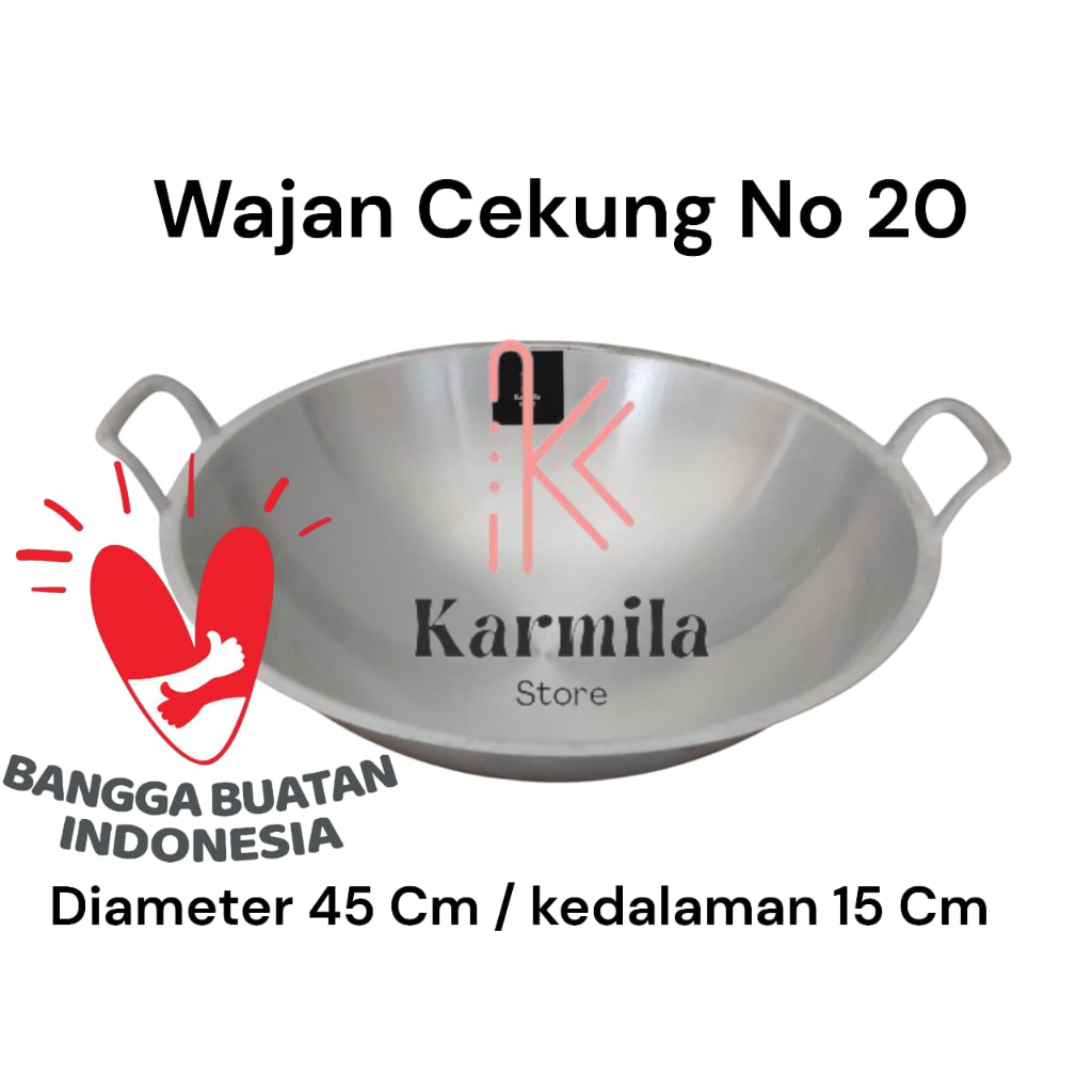 Wajan Cekung  No 20,22,24 Wajan Penggorengan Besar Jumbo Wajan Besar cekung anti lengket