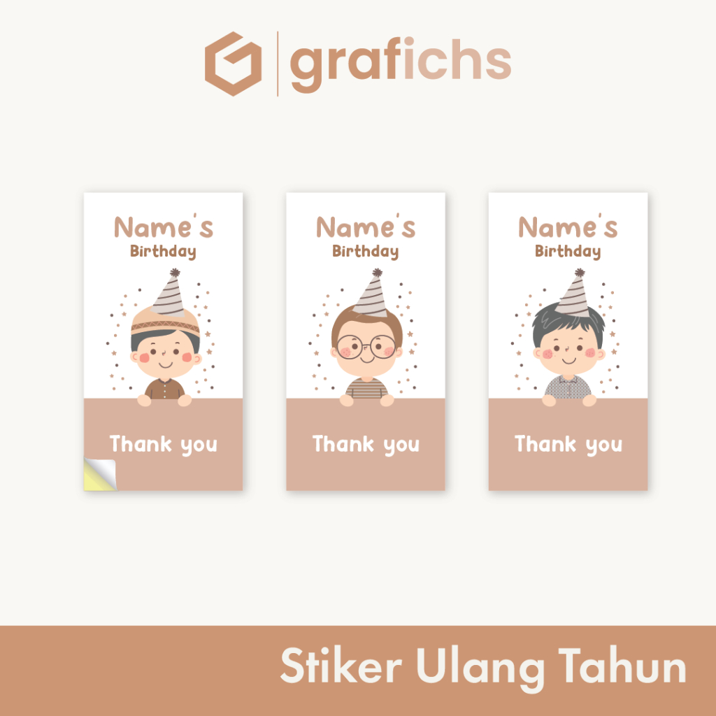 

[20 pcs] Stiker Ulang Tahun Birthday GISH81-90 by Grafichs
