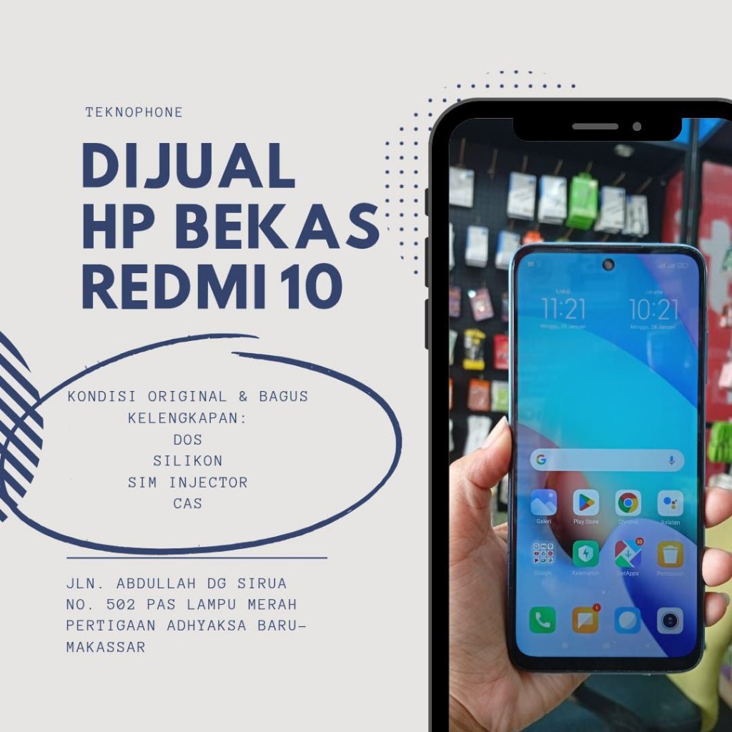 NCS XIAOMI HP REDMI 10 SECOND FULLSET RAM 4/64 ORIGINAL 100% BONUS SILIKON ANTIGORES