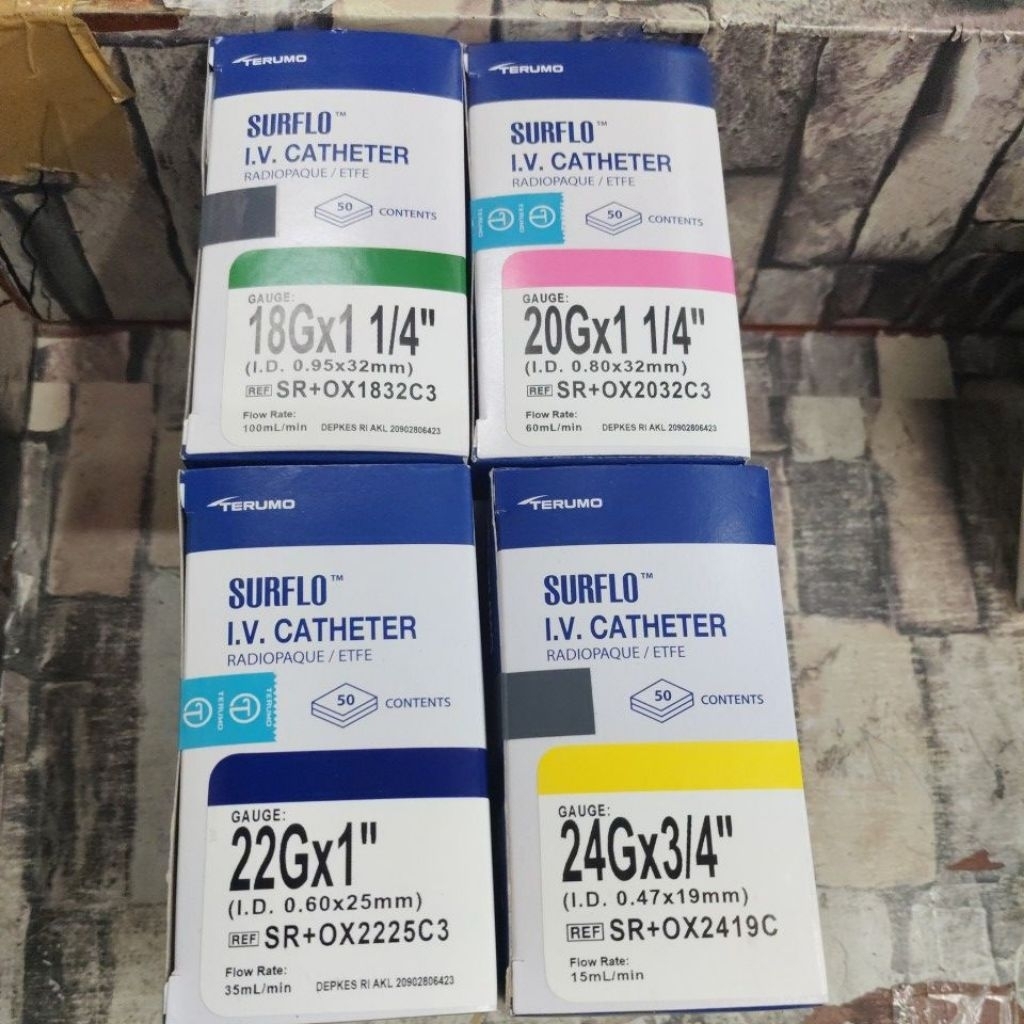 Terumo surflo i.v catheter 18/20/22/24g /abocet