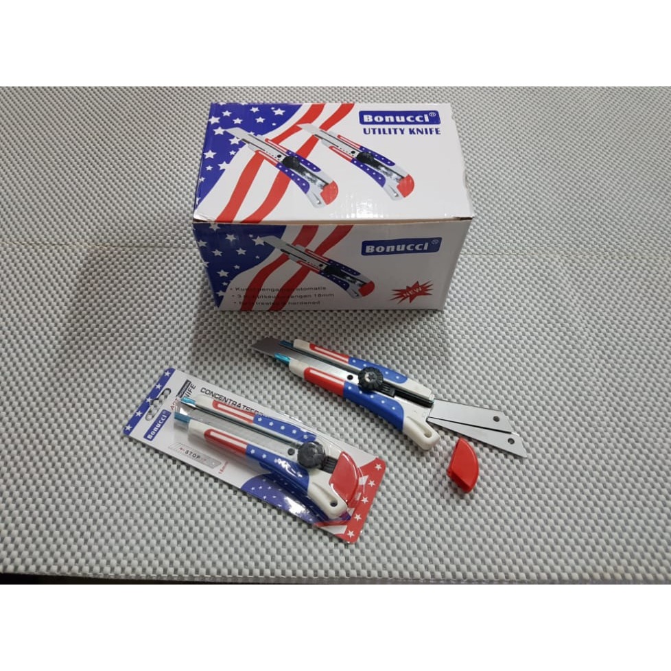 

PISAU CUTTER PUTAR BESAR USA BONUCCI / CUTTER MURAH (12 PCS)