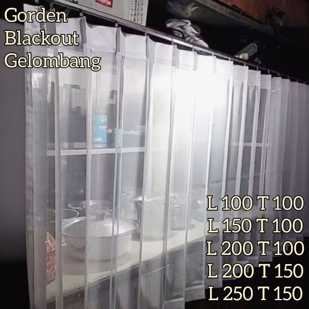 Gorden Etalase Warung Makan Padang Vitrase Gorden Putih Polos Transparan Model Cantelan