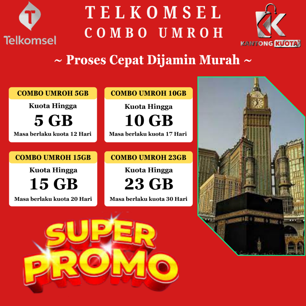 PROMO MURAH TELKOMSEL PAKET INTERNET UMROH & HAJI TELKOMSEL ROAMING INTERNASIONAL