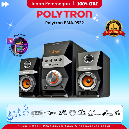 SPEAKER MULTIMEDIA POLYTRON PMA 9522FMB / SPEAKER BLUETOOTH PORTABLE / SALON SUBWOOFER/ SPEAKER MULT