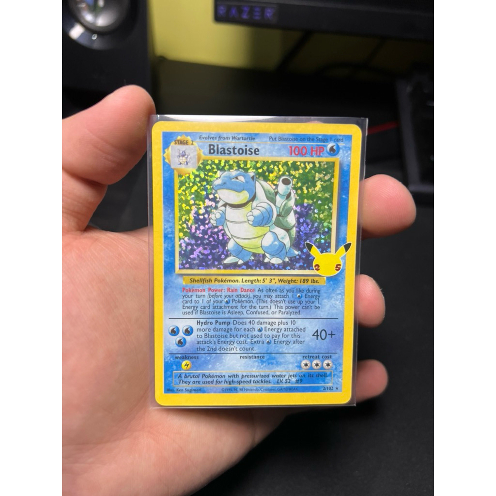 POKEMON CARD BLASTOISE KARTU 25th cellebartiom anniversary pokemon card