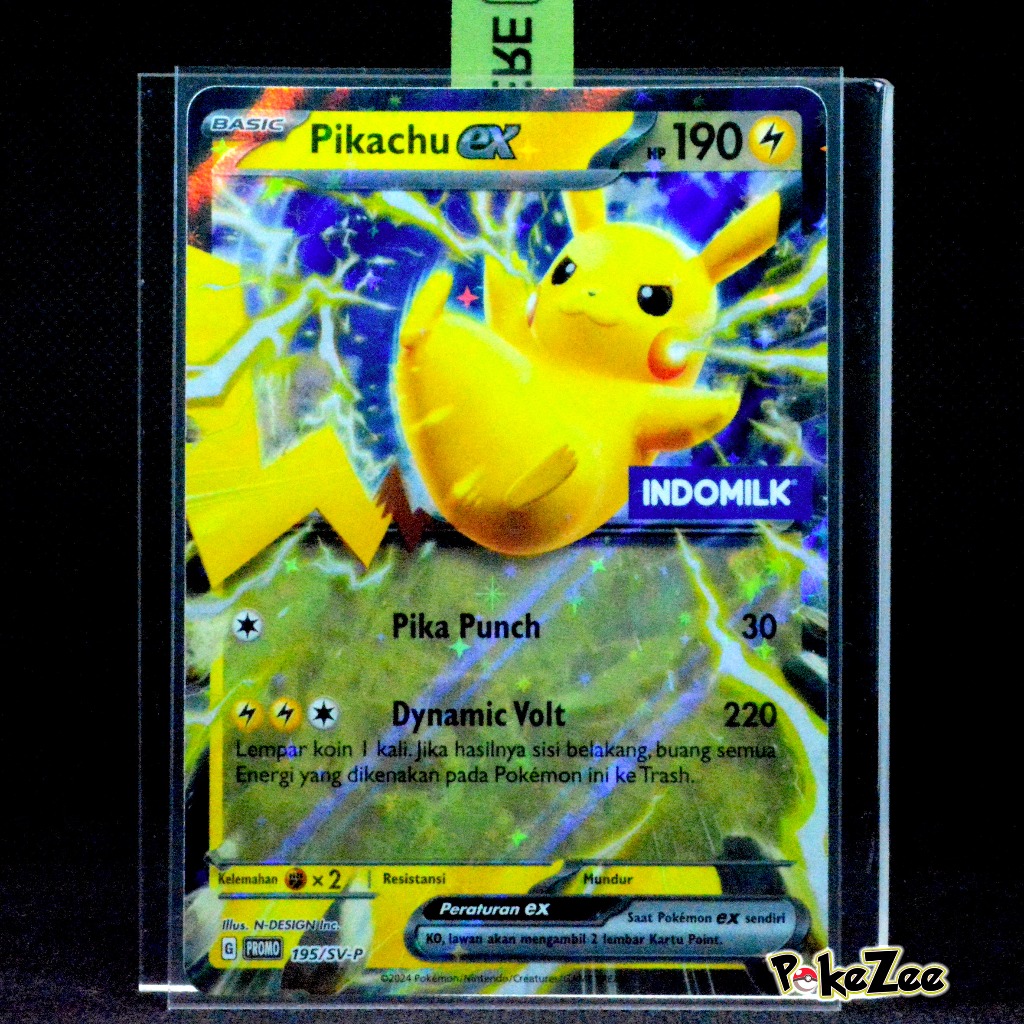 Pikachu ex Kartu Promo Indomilk Pokemon TCG Indonesia